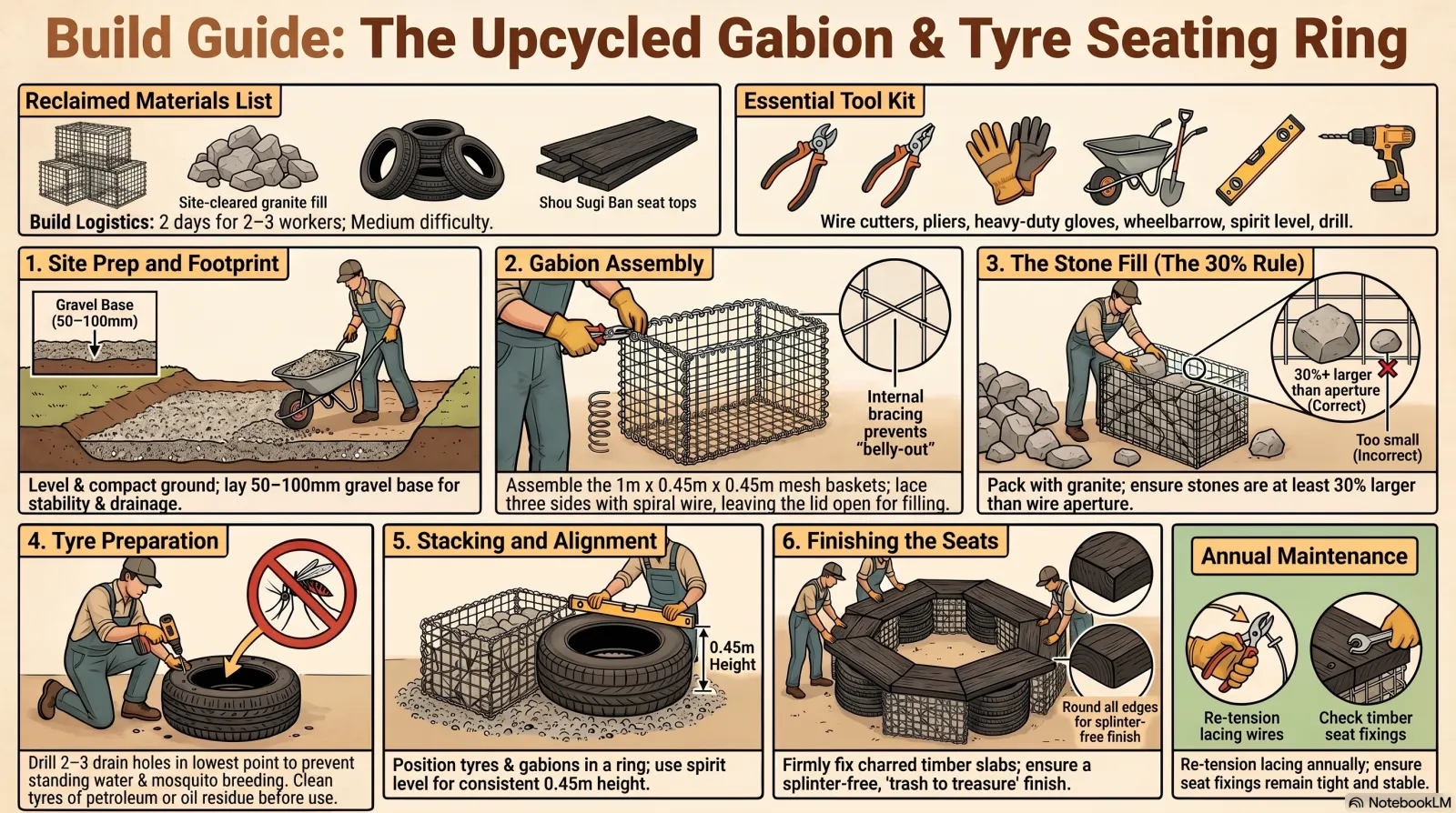 Gabion + Tyre Seating Ring