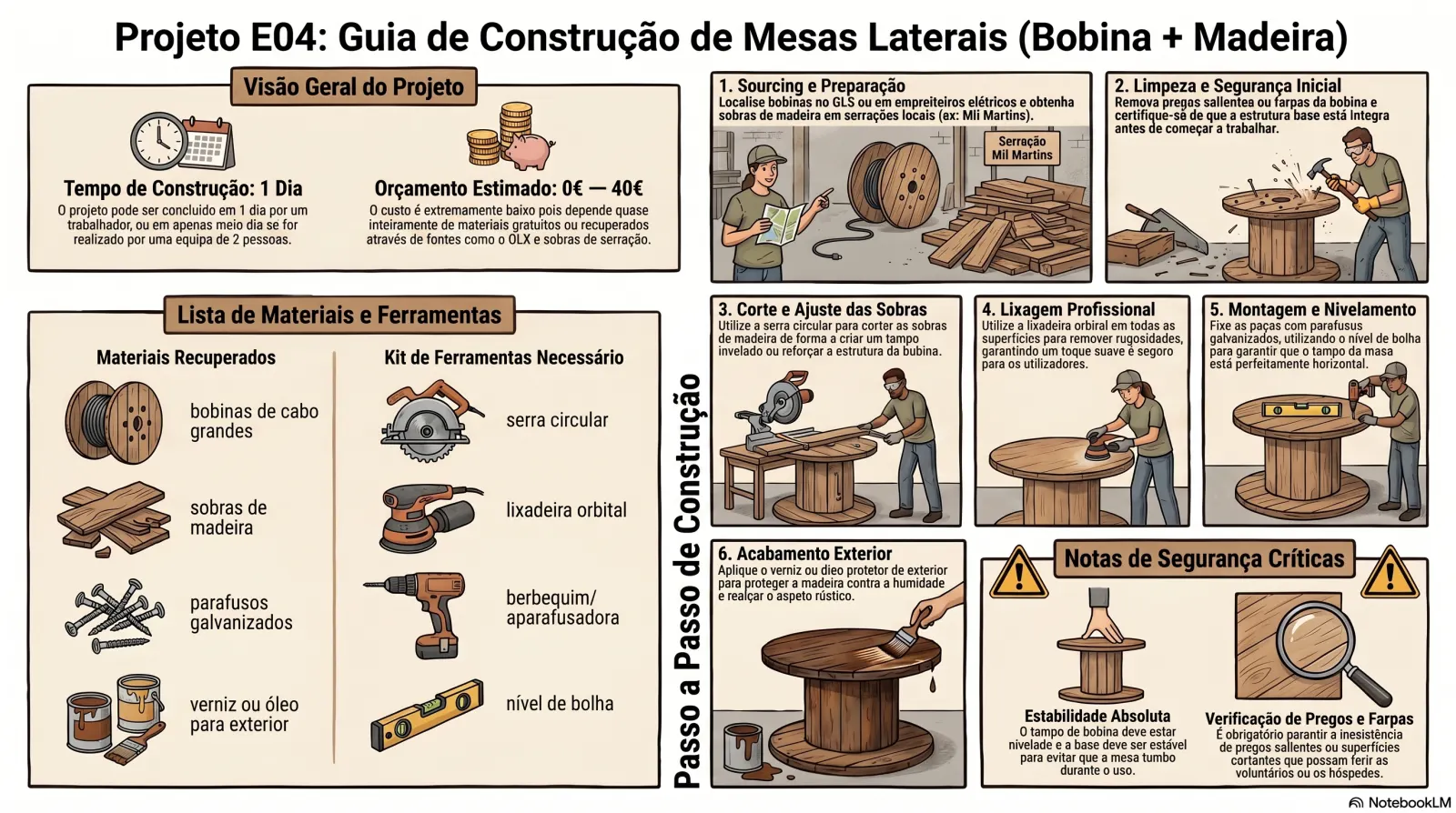Mesas Laterais Bobina+Madeira
