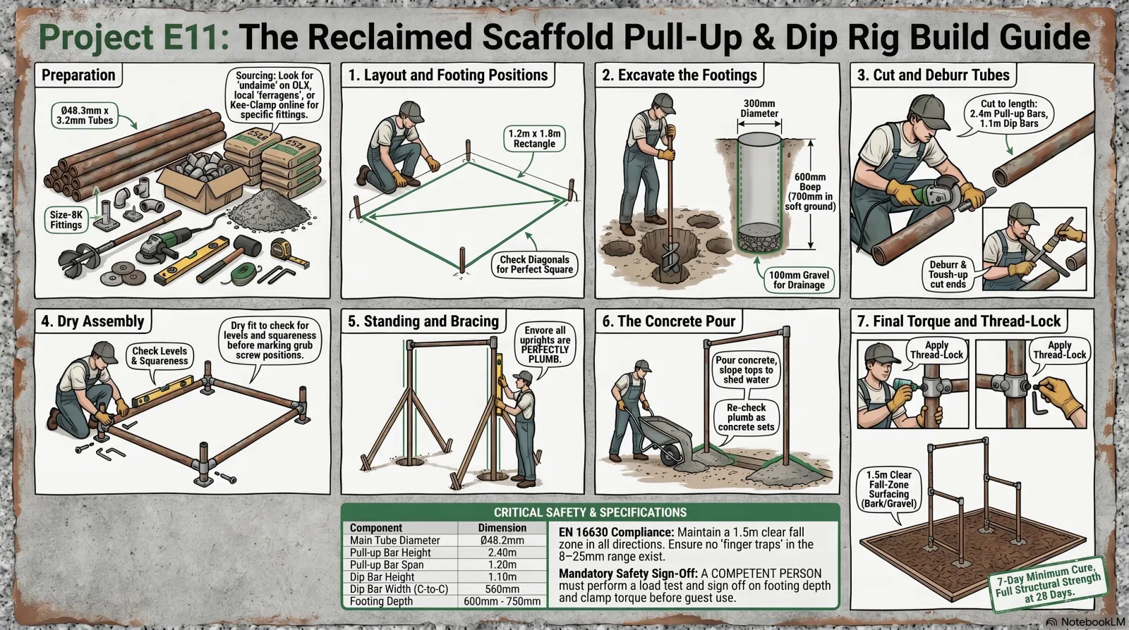 Scaffold-Tube Pull-Up & Dip Rig
