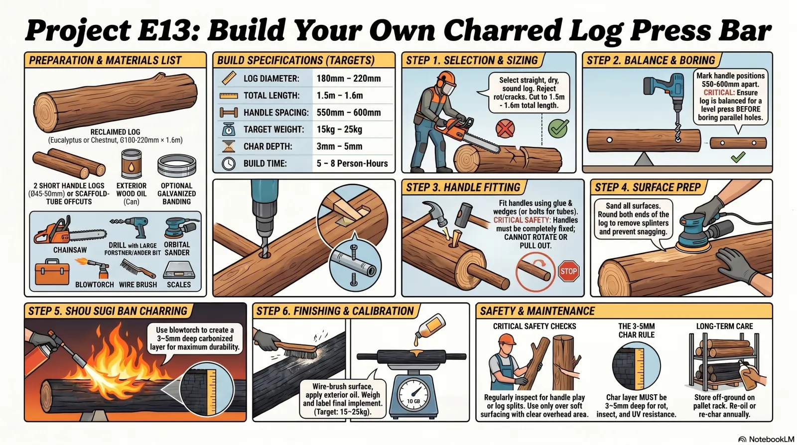 Charred Log Press Bar