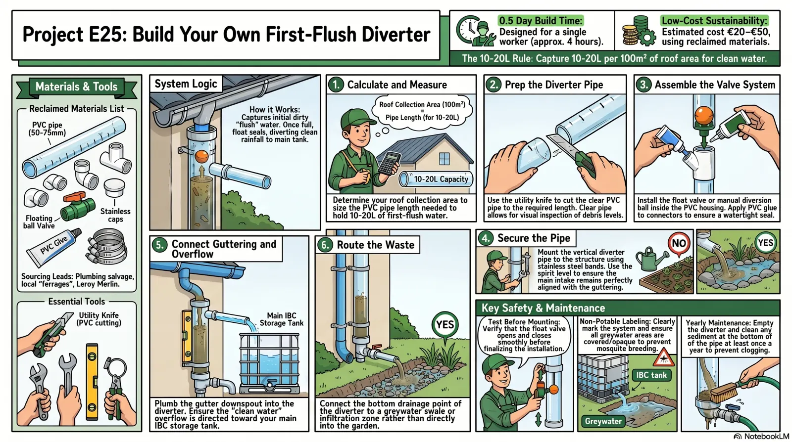 First-Flush Diverter for Guttering