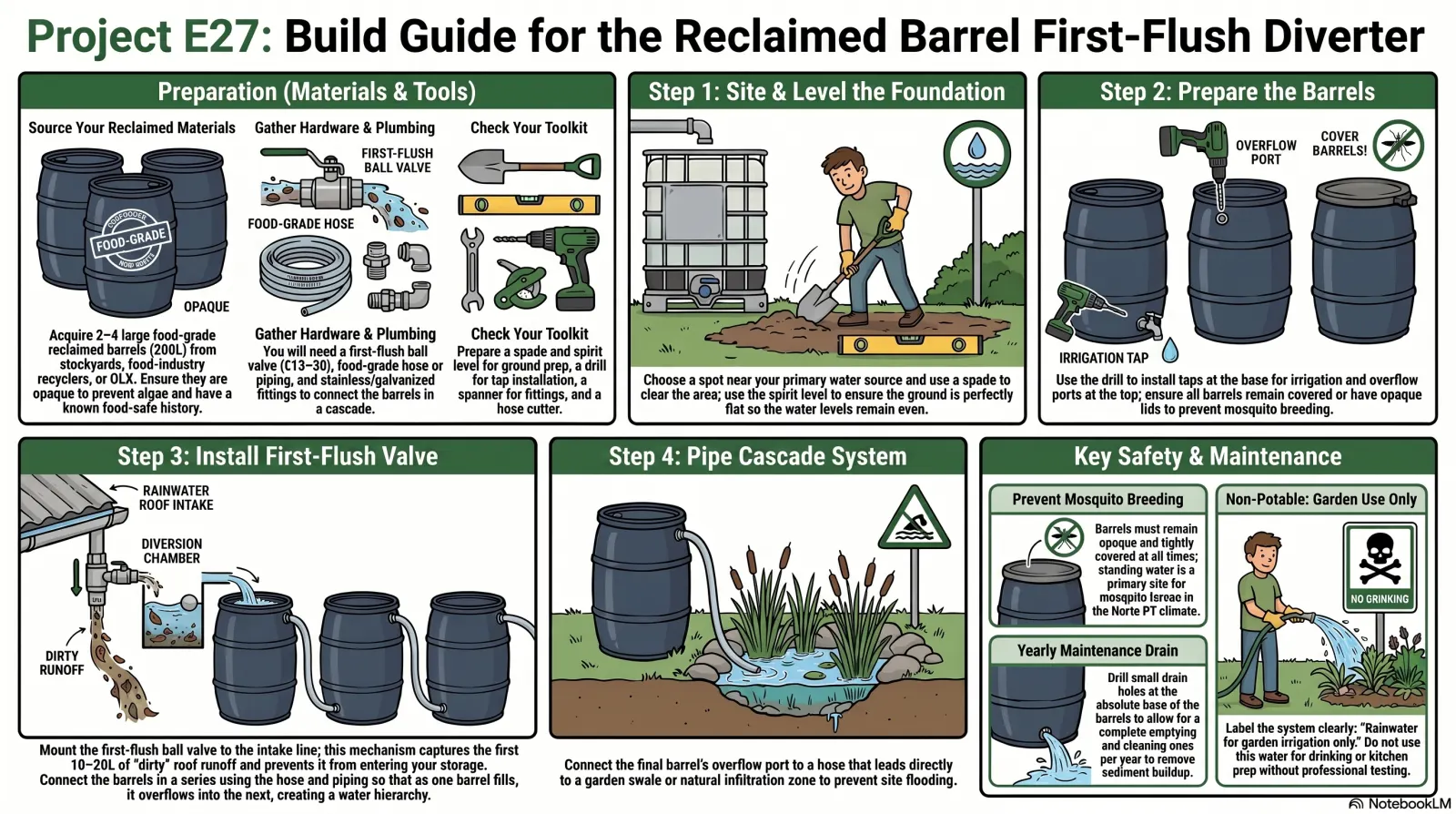 Barrel First-Flush Diverter