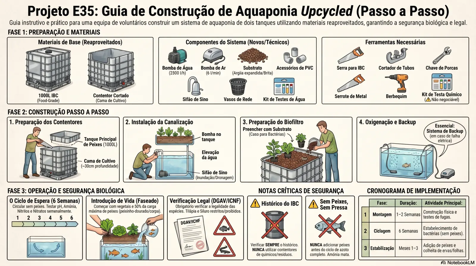 Sistema de Aquaponia em Dois Tanques