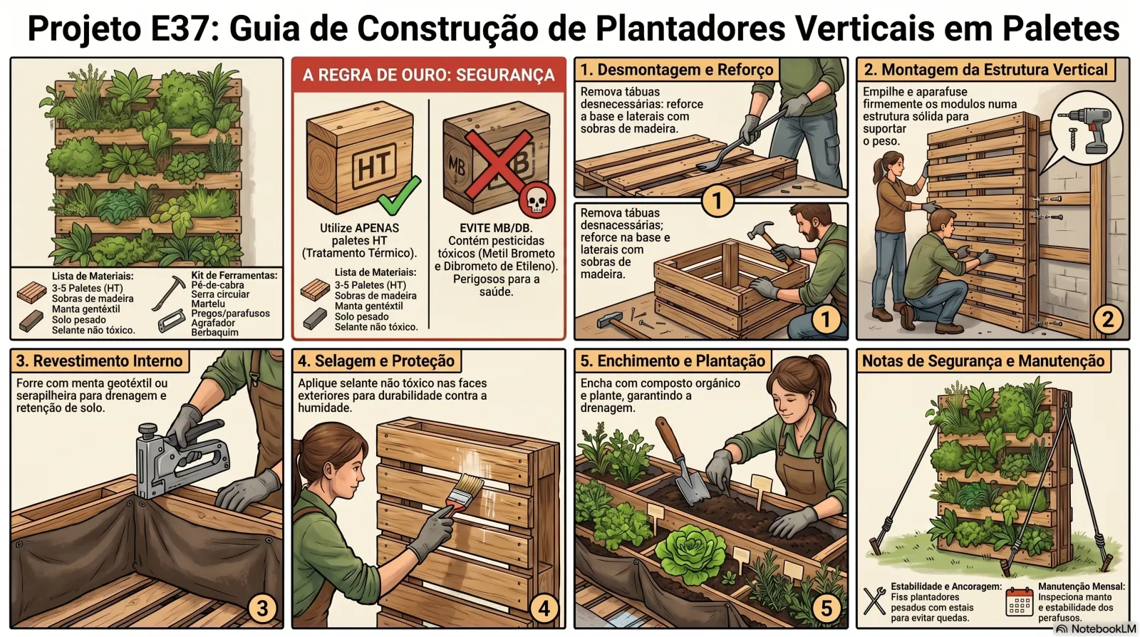 Plantadores Verticais em Paletes