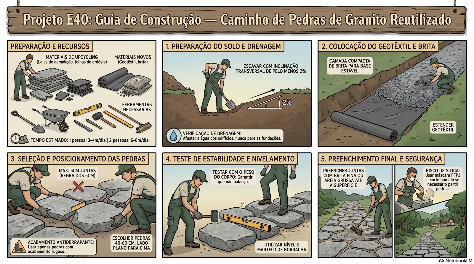 Caminho de Pedras Pisáveis em Granito