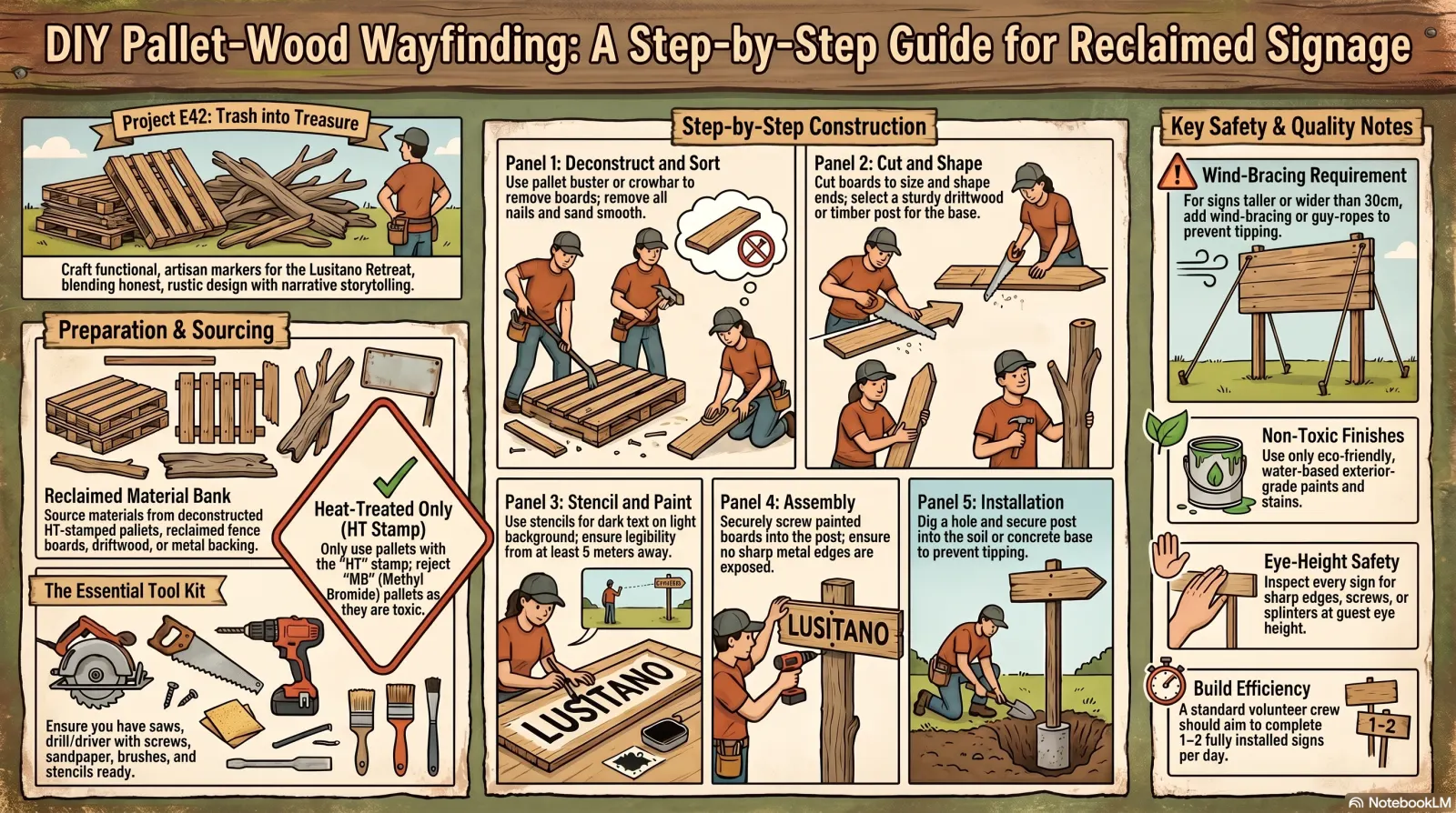 Pallet-Wood Directional Signs