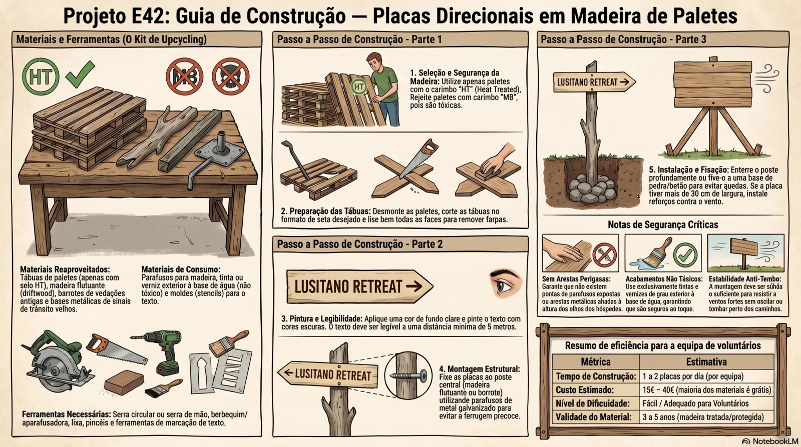 Placas Direccionais em Madeira de Paletes