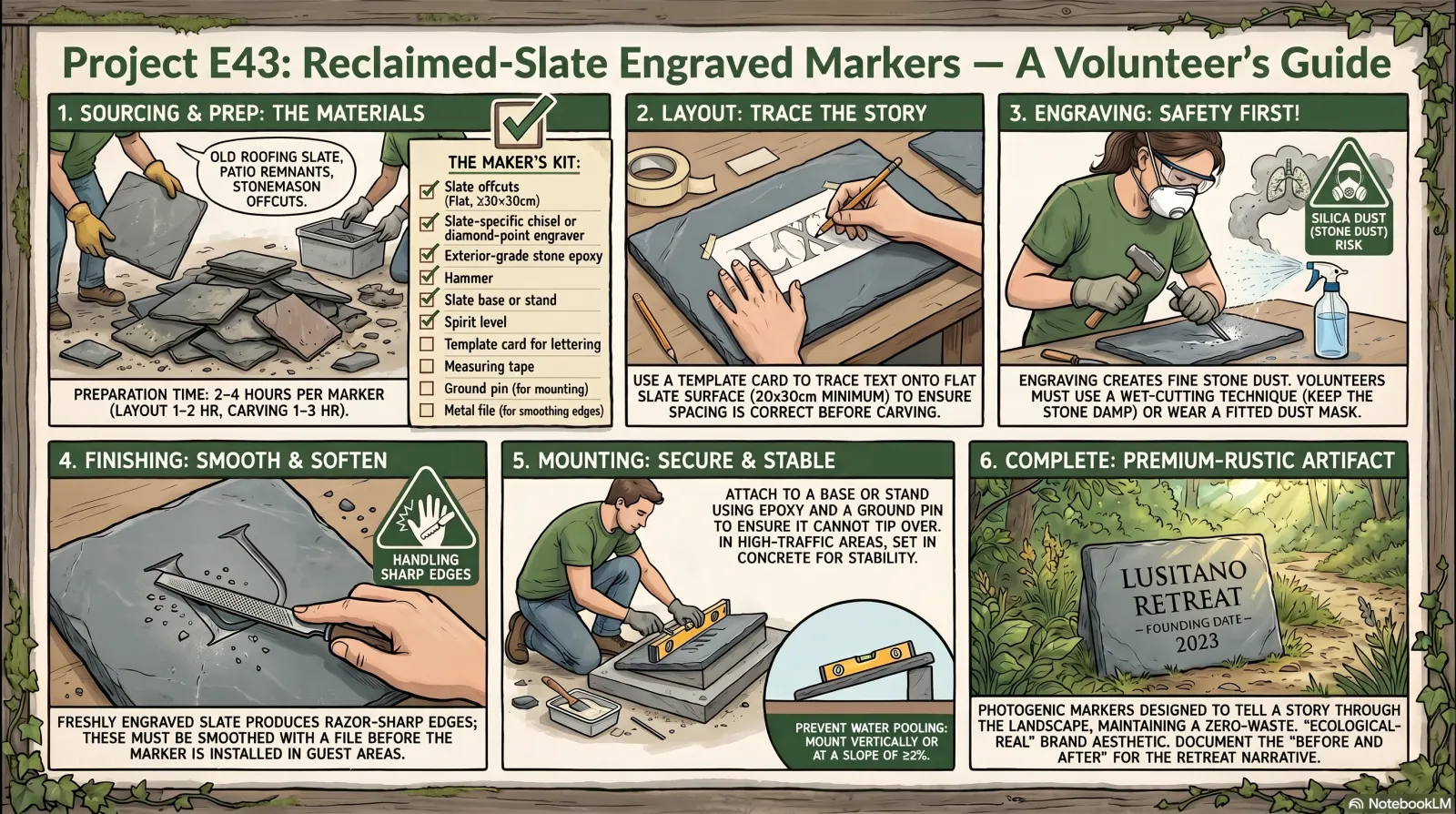 Reclaimed-Slate Engraved Markers