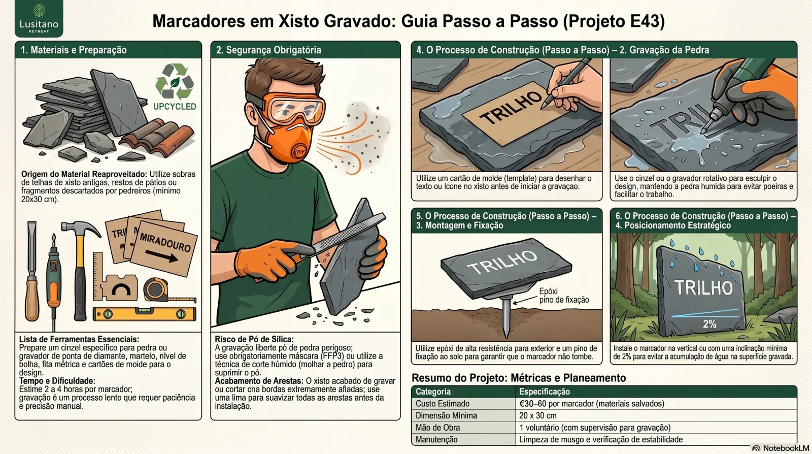 Marcadores em Xisto Gravado