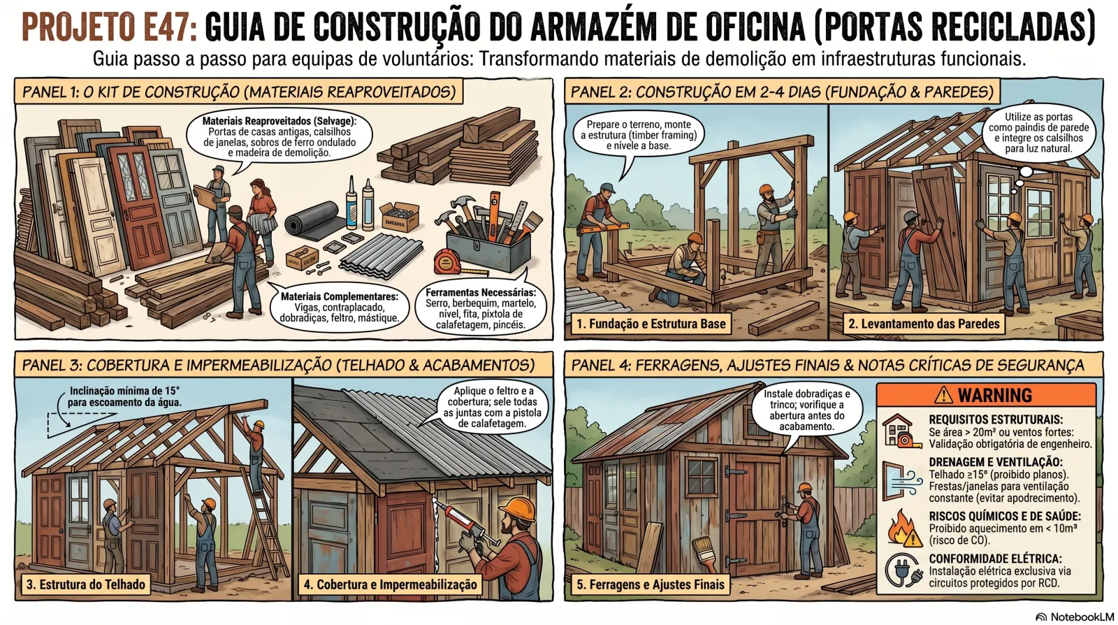Armazém de Oficina em Porta Reciclada