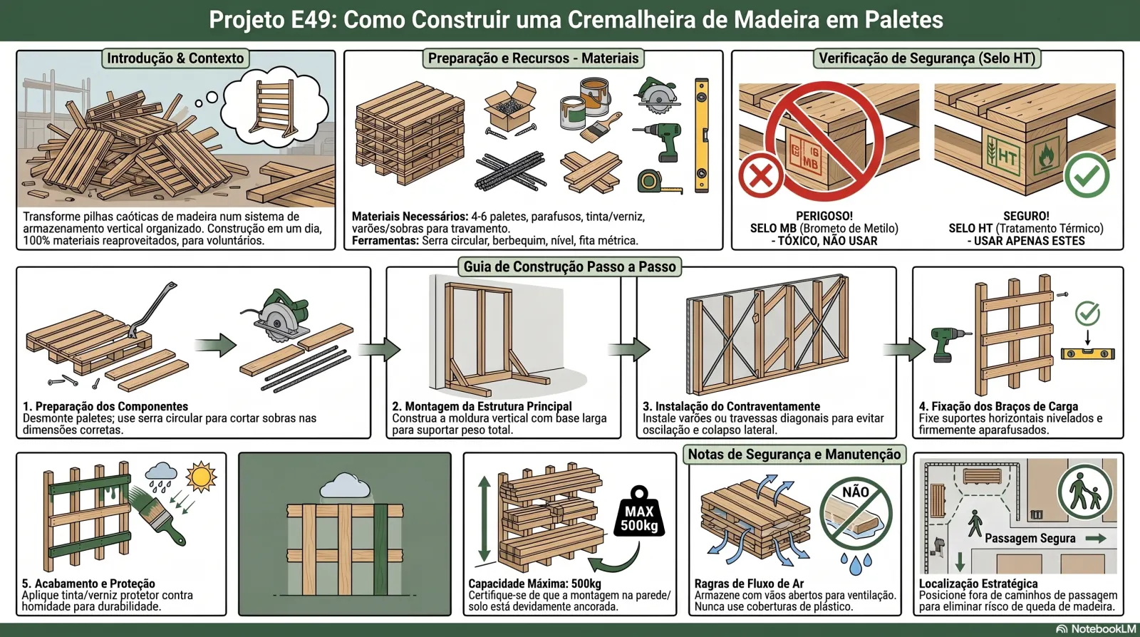 Cremalheira de Madeira em Paletes