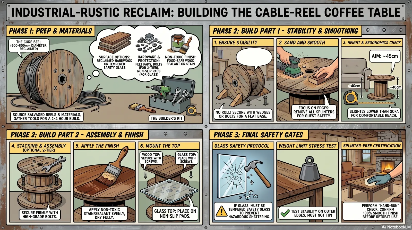 Cable-Reel Coffee Tables