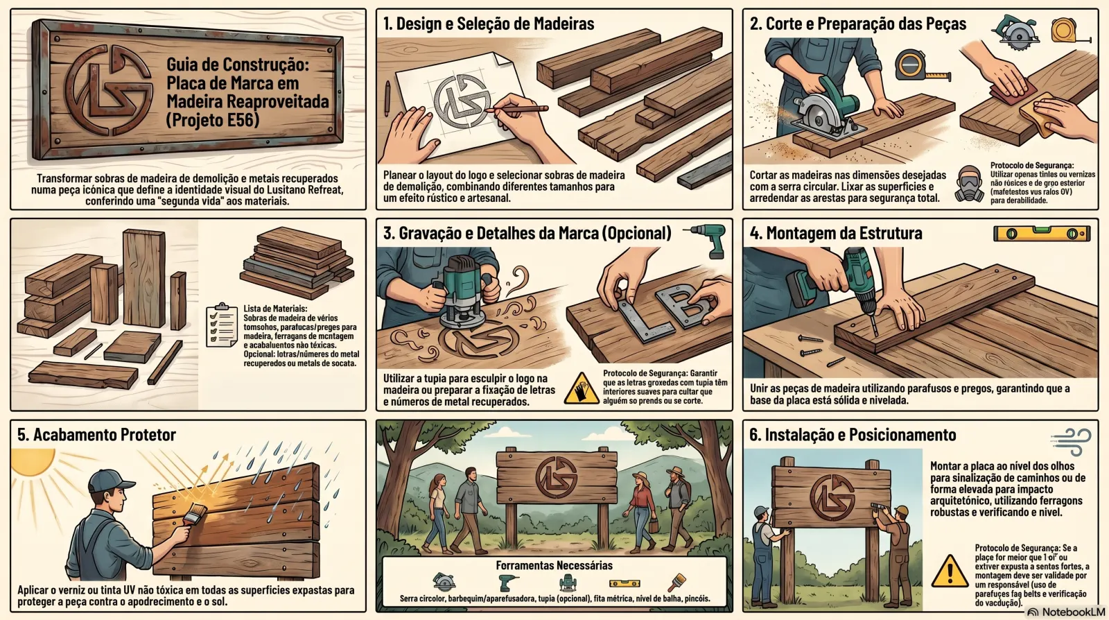 Placa de Logo / Parede de Marca em Madeira